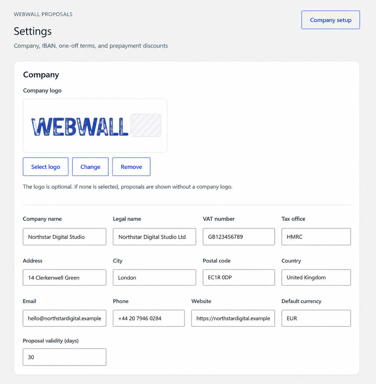 Customize proposals with Webwall Proposal Builder